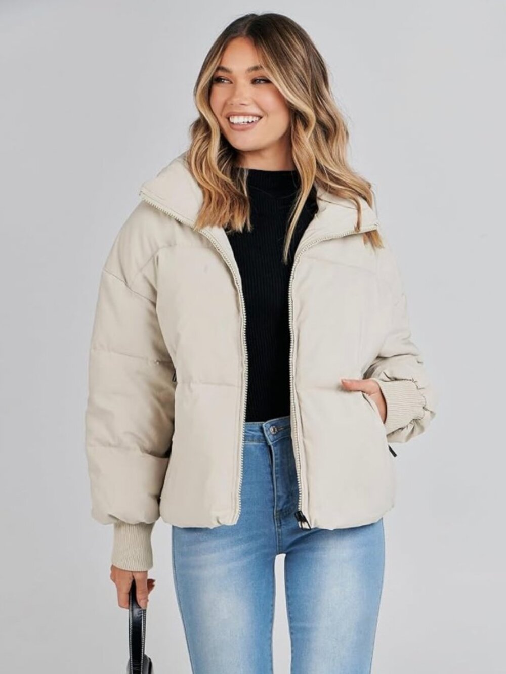 MEROKEETY Quilted Baggy Puffer Jacket — Size XS | Cream | Never Worn | No Tags